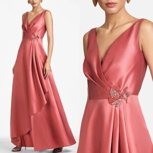 Sachin & Babi Womens Size 6 Jess Pink Red Jeweled Formal Long Gown Maxi‎ Dress